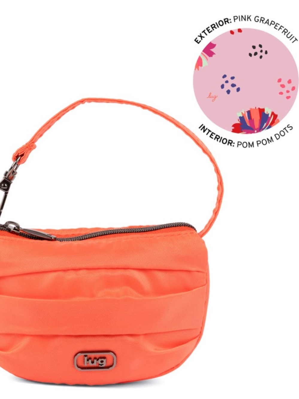 Lug Disco Pleated Pouch Pink Grapefruit